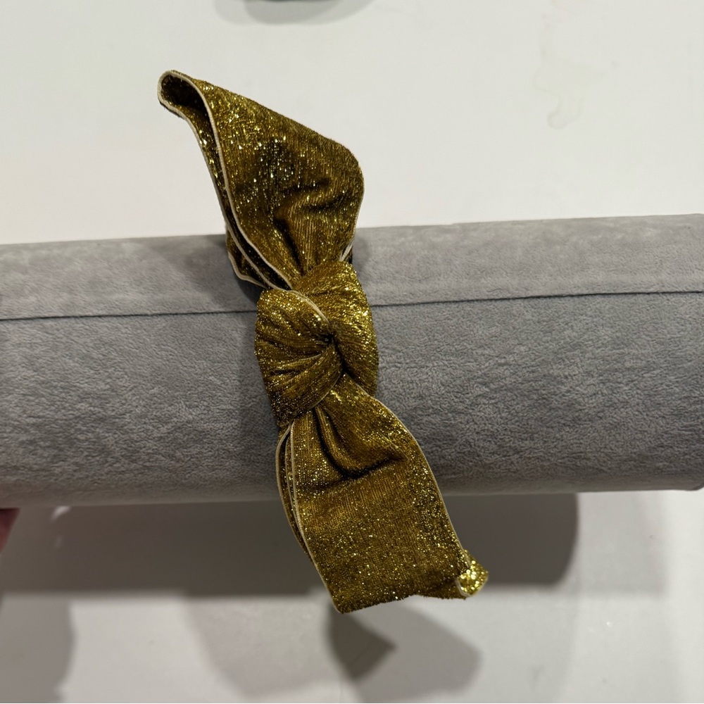 Lele Sadoughi Gold Shirley Wide Ribbon Headband